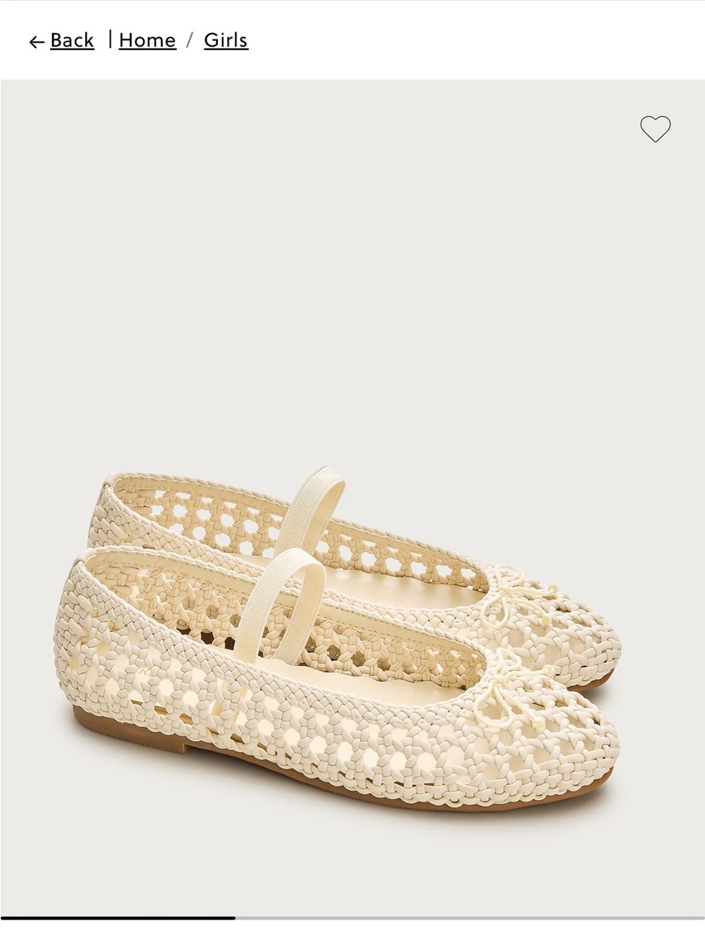NWT Girls Crewcuts Ballet Woven Flats Shoe with Strap Size 3